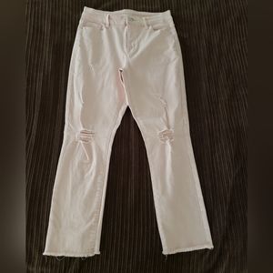 Bold Elements Distressed Baby Pink denim ankle crop jeans size 2 NWOT
